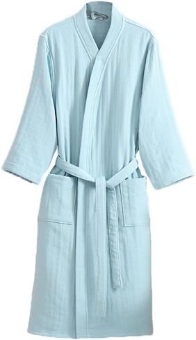 Women's Four-Layer Cotton Gauze Bathrobe, Ladies Absorbent Dressing Gowns, Kimono Pajamas Hotel & Spa Robe in Saudi Arabia