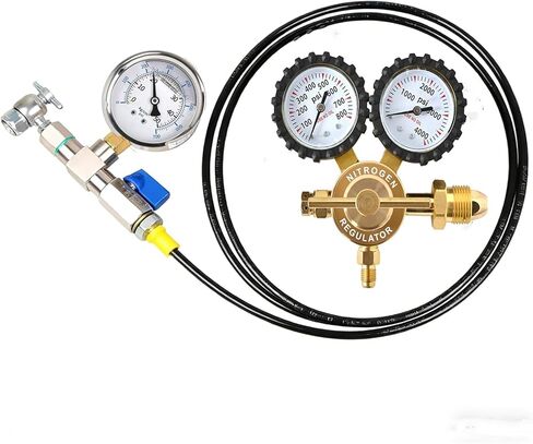 طقم تعبئة الصدمات بالنيتروجين مع مقياس النيتروجين 700 رطل لكل بوصة مربعة بدون فقدان شريدر تشاك متوافق مع الصدمات مع صمام شريدر على الدراجة على الطرق الوعرة، ATV، UTV والسيارات، كاواساكي، هوندا، يامادا in Kuwait