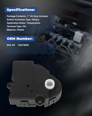 LUJUNTEC Blend Door Actuator HAVC Heater Blend Door Actuator Replaces 604-101 Replacement For 2002 for Cadillac 1999-2002 for Chevy 1999-2002 for GMC, Air Door Actuator 52474810 in Saudi Arabia