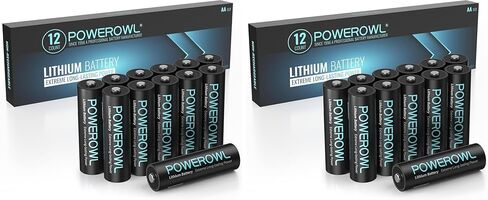 POWEROWL Lithium AA Batteries 4 Count, 1.5V High Capacity Long Lasting Power Double A Battery【Non-Rechargeable】 in Kuwait