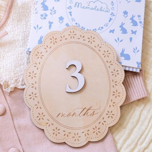 Baby Girl Monthly Milestone Signs, 1-12 Monthly Baby Milestone Girl, Newborn Photography Props Double-Sided, Nursery Decor for Girls (M03) in Kuwait