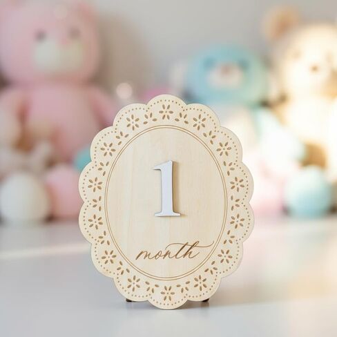 Baby Girl Monthly Milestone Signs, 1-12 Monthly Baby Milestone Girl, Newborn Photography Props Double-Sided, Nursery Decor for Girls (M03) in Kuwait