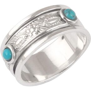 الفيروز سبينر التأمل الدائري الفضة الاسترليني اليدوية جولة الفيروز الدائري فيدجيت سبينر in Kuwait