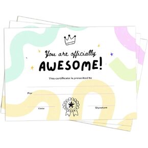 شهادة تقدير جاردن سيتي - أنت رائع رسميًا!، شهادات تقدير، شهادات جوائز للمدرسة، جوائز موظف العام، 25 حزمة، متعددة الألوان in Kuwait