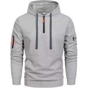 Men's Pullover Hoodies Plaid Waffle Jacquard Long Sleeve Drawstring Hipster Casual Hooded Sweatshirts with Kanga Pockets in Saudi Arabia