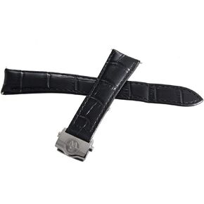Raymond Weil 20mm Black Leather Watch Band Strap with Silver Stainless Steel Deployment Buckle V3.17 in Saudi Arabia