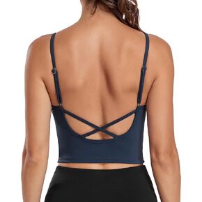 Sports Bras for Women Longline Yoga Crop Tank Top, Cross Open Back Workout Tops with Built in Bra, Adjustable Straps in Saudi Arabia