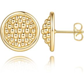 Gold Earrings for Women 14K Gold Studs Earrings for Women Stud Earring for Womens Studs Petite and Glistening Grapes-Shape Design Womens Stud Earring 15mm in Saudi Arabia