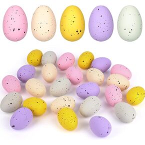 بيض عيد الفصح المرقط 2.4 بوصة في بيض بلاستيكي مرقط، بيض باستيل مرقط متنوع في صندوق هدايا، مجموعة من 30 قطعة in Kuwait
