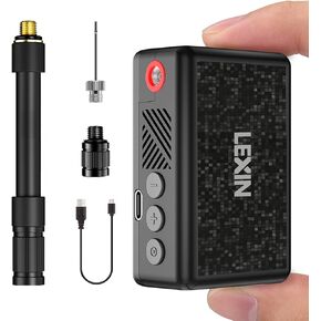 LEXIN P2 Mini Electric Bike Pump with Gauge, 130PSI Portable Bicycle Pump with Presta & Schrader Valve, 800mAh Air Pump for Bike Tires, Auto Shut-Off, Fast Inflation for Road Bike, MTB, E-Bikes in Kuwait