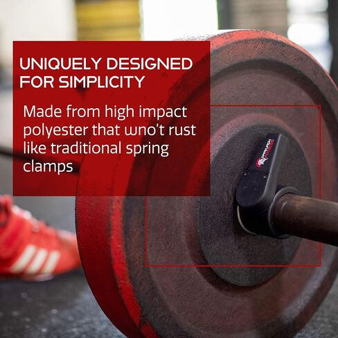 مشابك أثقال للياقة البدنية من الحديد الداكن مقاس 5 سم - زوج واحد من أطواق أثقال الوزن ذات الحجم الأوليمبي، ومشابك لوحة رفع الأثقال الاحترافية مع قفل زنبركي سريع الفك لحمل الأوزان على القضبان - أسود in Kuwait