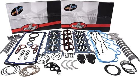 طقم إعادة حلقة المحرك لـ 2004-2005 Ford 5.4L 330 V8 Triton Dish Top Pistons - حلقات ومحامل ممتازة ذات حجم قياسي، مجموعة حشية كاملة in Saudi Arabia