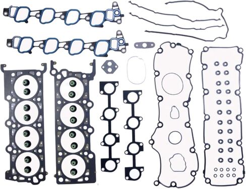 طقم إعادة حلقة المحرك لـ 2004-2005 Ford 5.4L 330 V8 Triton Dish Top Pistons - حلقات ومحامل ممتازة ذات حجم قياسي، مجموعة حشية كاملة in Saudi Arabia