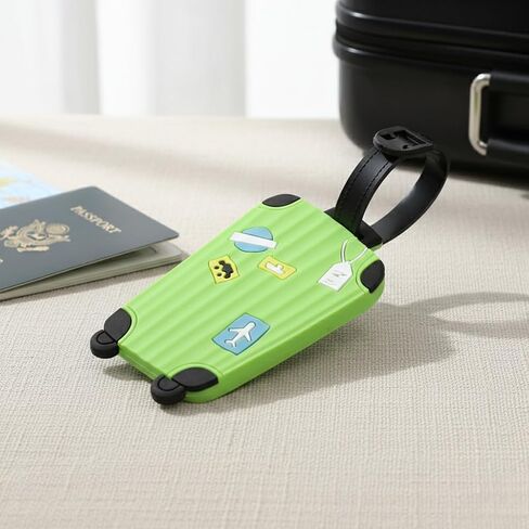 Silicone Luggage Tags, Cute Unique Bag Tags, Cartoon Baggage Suitcase Labels, Travel Identifiers Tag, 8.5x5.5cm (Dark Blue) in Saudi Arabia