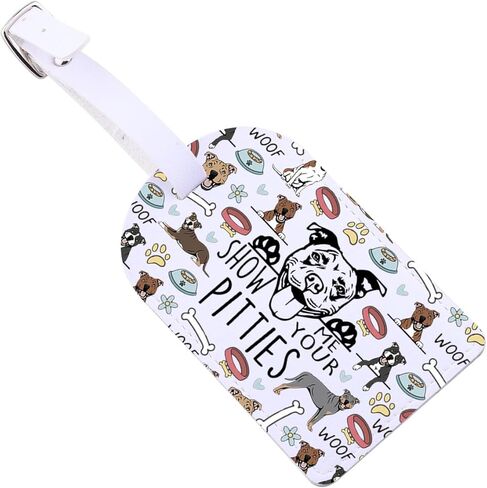 ZJXHPO Pitbull Luggage Tags for Suitcases Show Me Your Pitties Dog Lover Travel Tags Pitbull Mom Travel Bag Labels (Pitties LT) in Saudi Arabia