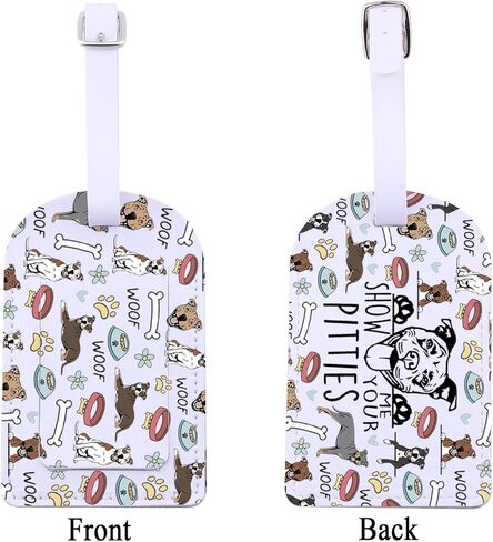 ZJXHPO Pitbull Luggage Tags for Suitcases Show Me Your Pitties Dog Lover Travel Tags Pitbull Mom Travel Bag Labels (Pitties LT) in Saudi Arabia