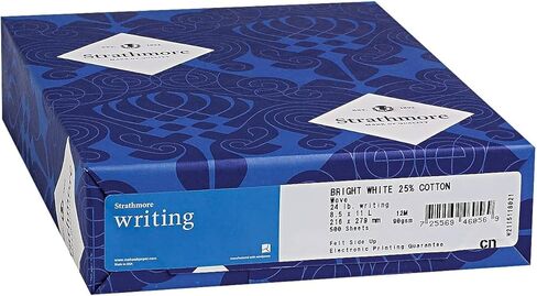 Strathmore 300220 25% Cotton Business Stationery 24lb 8 1/2 x 11 Bright White 500 Sheets in Saudi Arabia