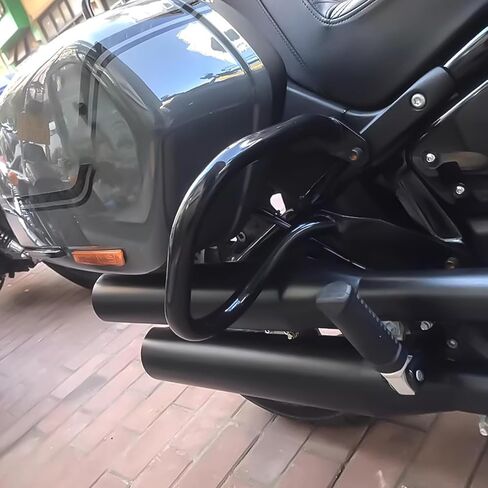 HDBUBALUS Motorcycle Saddlebag Guard Rear Crash Bars for Harley Low Rider ST FXLRST 2022-2024 Sport Glide FLSB 2018-2023 Black in Saudi Arabia