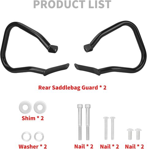 HDBUBALUS Motorcycle Saddlebag Guard Rear Crash Bars for Harley Low Rider ST FXLRST 2022-2024 Sport Glide FLSB 2018-2023 Black in Saudi Arabia