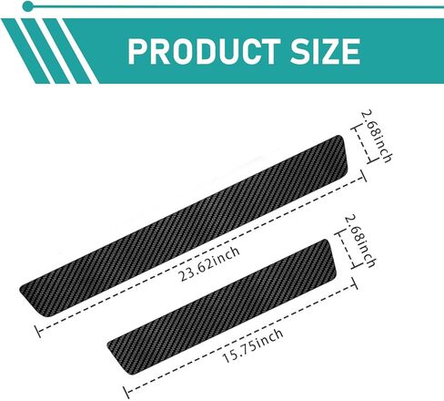 4 PCS Car Door Sill Protector, 3D Carbon Fiber Anti-Scratch Auto Threshold Cover Strips, Waterpoof Welcome Pedal Protection Sticker, Universal for Cars, Trucks, SUVs (Black) in Saudi Arabia