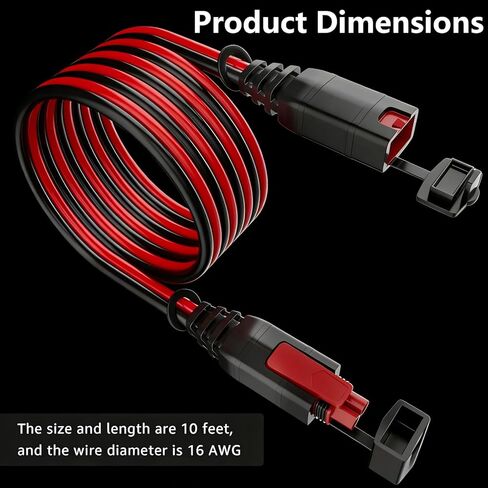 كابل تمديد GC004 X-Connect مناسب لملحقات شاحن بطارية NOCO، مع مقابس مقاومة للماء لشواحن البطاريات الذكية Genius المتوافقة مع GENIUS1، GENIUS2، G750، G1100، G3500 (عبوتين، 10 أقدام) in Kuwait