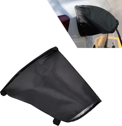 WZP EV Charger Cover, Magnetic Electric Car Charger Plug Cover, Outdoor Waterproof Sun Rain Snow All Weather Protection, Suitable for Steel-Bodied Electric Vehicles (Black) in Saudi Arabia