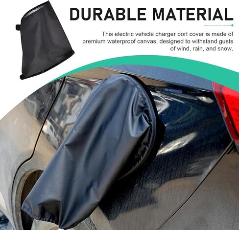 WZP EV Charger Cover, Magnetic Electric Car Charger Plug Cover, Outdoor Waterproof Sun Rain Snow All Weather Protection, Suitable for Steel-Bodied Electric Vehicles (Black) in Saudi Arabia