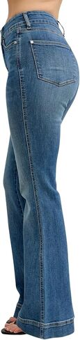 Judy Blue Women's High Rise Tummy Control Double Button Waistband Flare Jeans in Saudi Arabia