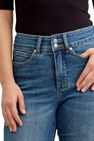 Judy Blue Women's High Rise Tummy Control Double Button Waistband Flare Jeans in Saudi Arabia