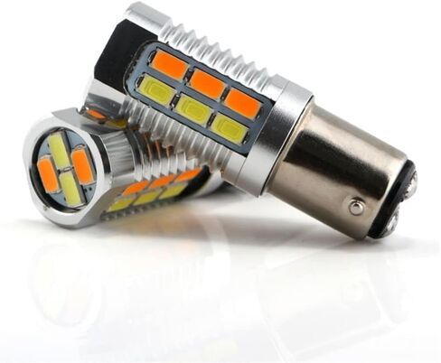 2PCS 1157/Bay15d Smd 5630smd Amber White Switchback LED Turn Signal Light Bulbs in Saudi Arabia