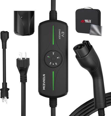 EV Charger Level 2 40A - J1772 Plug Nema 14-50P |25 feet Cable| Nema 5-15P to 14-50R Adapter|Portable Home Charging Station| in Saudi Arabia