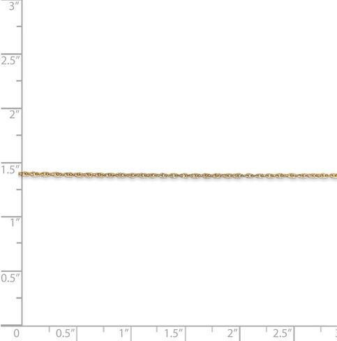 Real 14kt Yellow Gold .8mm Light-Baby Rope Chain; 14 inch in Kuwait