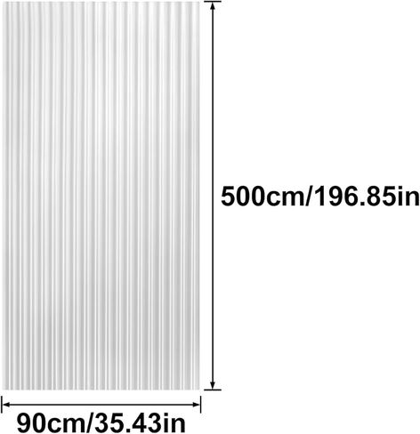 3D Fluted Glass Window Film 35.4 x 196.8 Inch Static Cling Window Privacy Film Decorative Window Reeded Glass Film - Heat Control & UV Blocking in Saudi Arabia