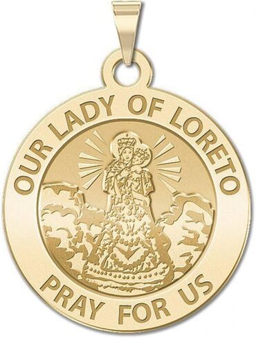 PicturesOnGold.com Our Lady of Loreto Religious Medal - 1 Inch Size of a Quarter -Sterling Silver in Saudi Arabia