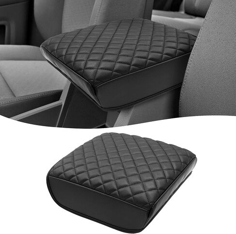 Auto Center Console Armrest Covers for Honda Ridgeline 2006-2014, Vinyl Leather Arm Rest Covering Middle Console Cushion Pad, Anti-Scratch, Interior Accessories, Black in Kuwait