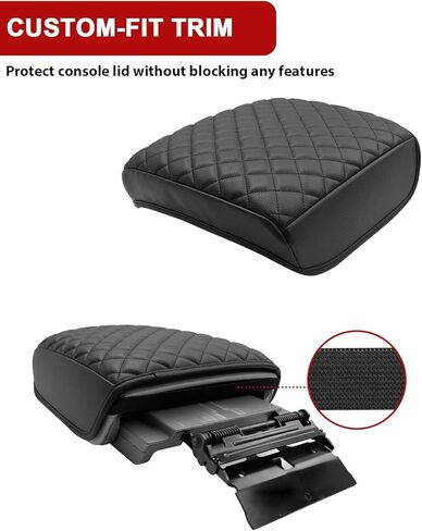 Auto Center Console Armrest Covers for Honda Ridgeline 2006-2014, Vinyl Leather Arm Rest Covering Middle Console Cushion Pad, Anti-Scratch, Interior Accessories, Black in Kuwait