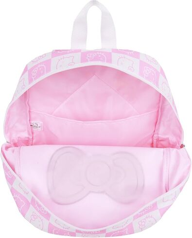 Sanrio Hello Kitty All-Over Print Backpack with Detachable Lunchbox and 3D Charm, White/Pink, 17H X 12W X 5D in Saudi Arabia