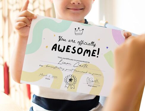 شهادة تقدير جاردن سيتي - أنت رائع رسميًا!، شهادات تقدير، شهادات جوائز للمدرسة، جوائز موظف العام، 25 حزمة، متعددة الألوان in Kuwait