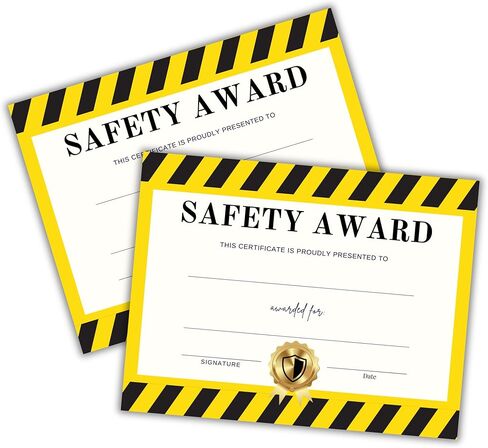 Safety Award Certificate Recognition 30pk 8.5x11" Company Policy Appreciation for Employee of The Month Professional Patrol Warehouse Compliance in Saudi Arabia