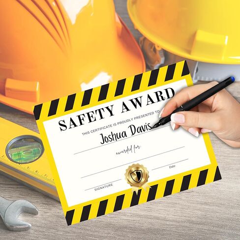 Safety Award Certificate Recognition 30pk 8.5x11" Company Policy Appreciation for Employee of The Month Professional Patrol Warehouse Compliance in Saudi Arabia