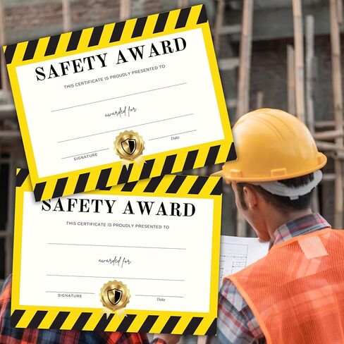 Safety Award Certificate Recognition 30pk 8.5x11" Company Policy Appreciation for Employee of The Month Professional Patrol Warehouse Compliance in Saudi Arabia