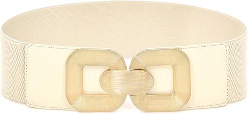 حزام خصر مطاطي عريض للنساء للفساتين، أحزمة قابلة للتمدد بإبزيم ذهبي in Kuwait