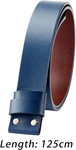 Belt Without Buckle, Replacement Belt Strap Heavy Duty Adjustable Accessories Belt Strap Without Buckle for Kids Jeans Trousers Pants, Blue in Kuwait