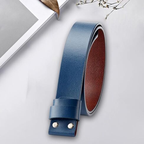 Belt Without Buckle, Replacement Belt Strap Heavy Duty Adjustable Accessories Belt Strap Without Buckle for Kids Jeans Trousers Pants, Blue in Kuwait
