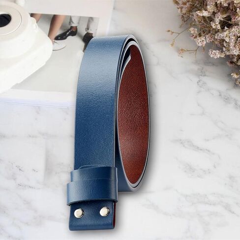 Belt Without Buckle, Replacement Belt Strap Heavy Duty Adjustable Accessories Belt Strap Without Buckle for Kids Jeans Trousers Pants, Blue in Kuwait