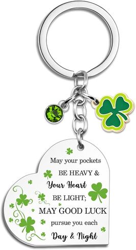 Good Luck Charms St Patricks Day Keychain Green Shamrock Keychain Irish Gifts for Women St. Patrick's Day Gifts 3 Leaf Clover Keychains Luck Keychains Shamrock Charms in Kuwait