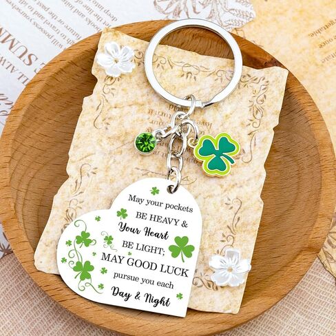 Good Luck Charms St Patricks Day Keychain Green Shamrock Keychain Irish Gifts for Women St. Patrick's Day Gifts 3 Leaf Clover Keychains Luck Keychains Shamrock Charms in Kuwait