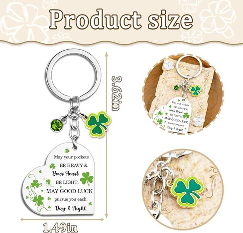Good Luck Charms St Patricks Day Keychain Green Shamrock Keychain Irish Gifts for Women St. Patrick's Day Gifts 3 Leaf Clover Keychains Luck Keychains Shamrock Charms in Kuwait