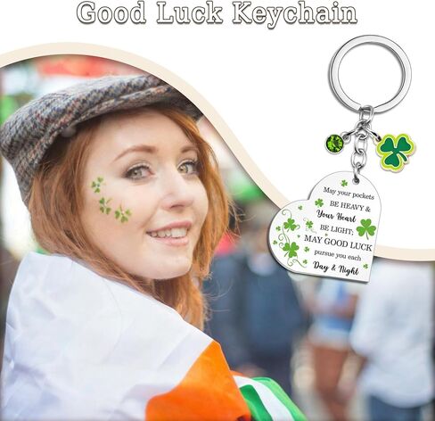 Good Luck Charms St Patricks Day Keychain Green Shamrock Keychain Irish Gifts for Women St. Patrick's Day Gifts 3 Leaf Clover Keychains Luck Keychains Shamrock Charms in Kuwait