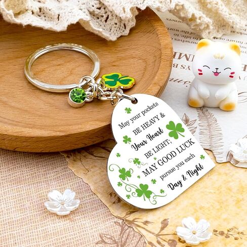 Good Luck Charms St Patricks Day Keychain Green Shamrock Keychain Irish Gifts for Women St. Patrick's Day Gifts 3 Leaf Clover Keychains Luck Keychains Shamrock Charms in Kuwait